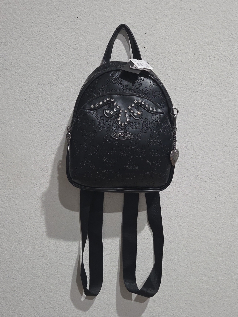 Ed Hardy Black Studded Mini Backpack